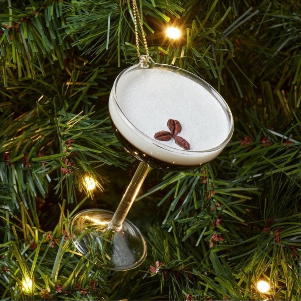 Wondershop Glass Espresso Martini Cocktail Christmas Tree Ornament